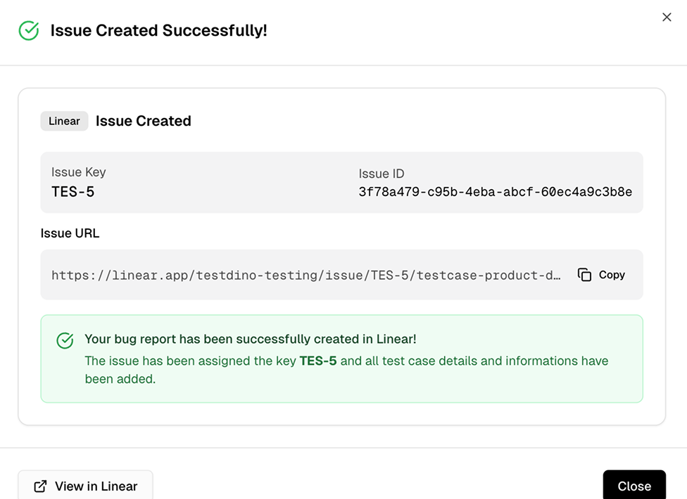 Platform-specific pre-fill for Jira, Linear, Asana, and Monday.com